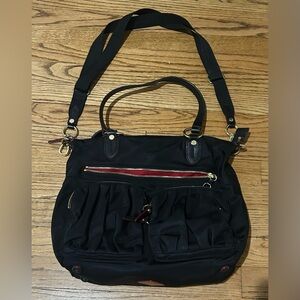MZ Wallace Black Tote with Adjustable crossbody Strap and Slouchy Design